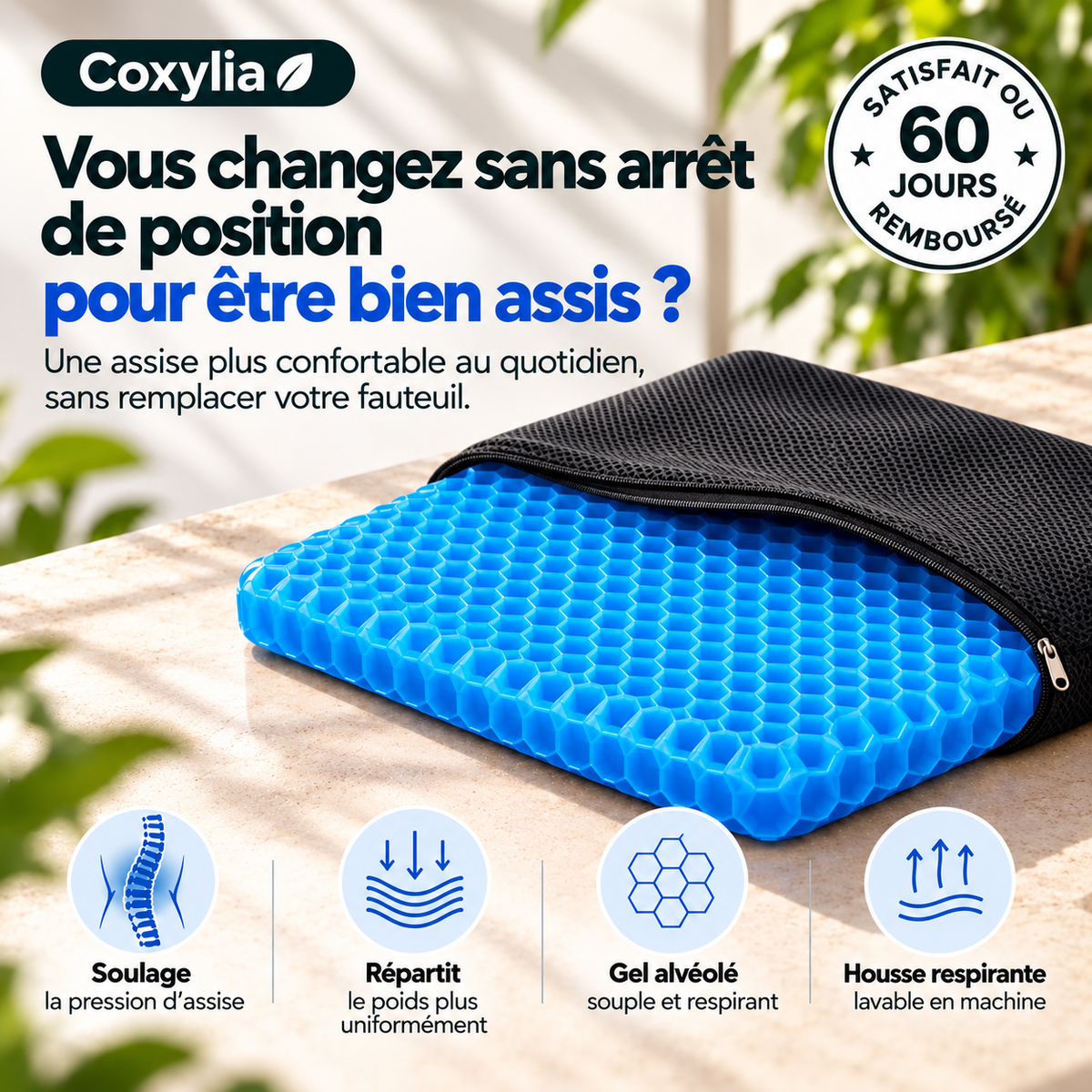 Coxylia™ – Le coussin d'assise pour retrouver le plaisir d'être bien installé